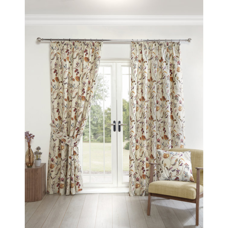 Rosalind Wheeler Adelheide Semi Sheer Pencil Pleat Curtain Pair